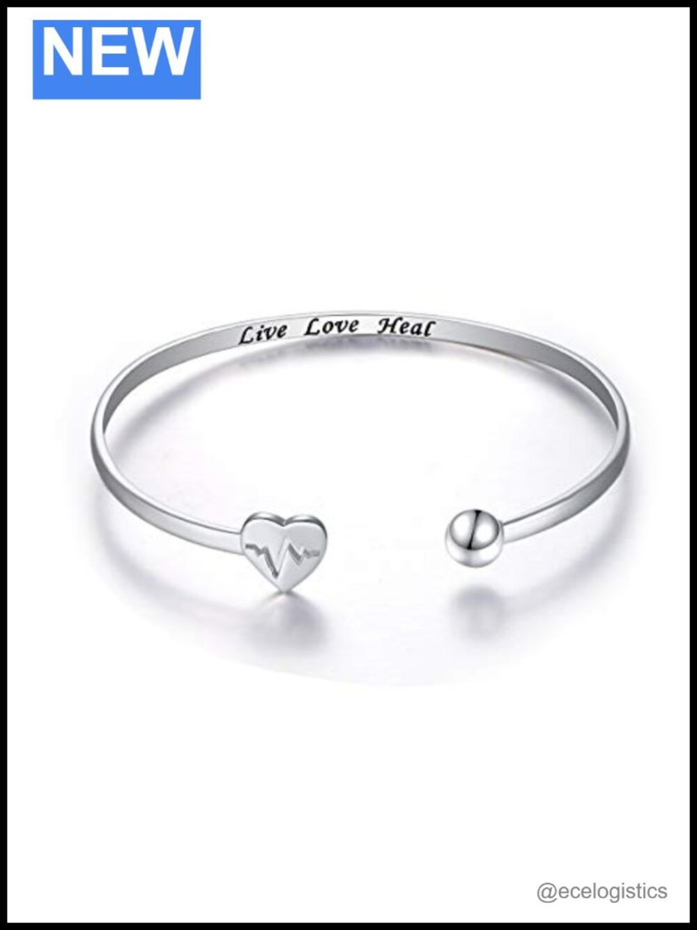 Sterling Silver Faith Over Fear Cross Cuff Bracelet Religious Gift